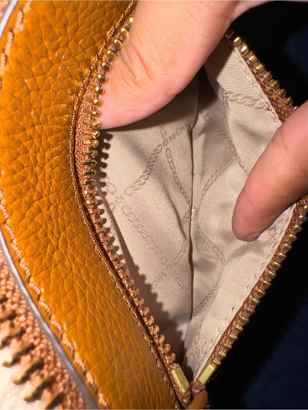 Michael Kors Tan Pebbled Leather Mini Crossbody